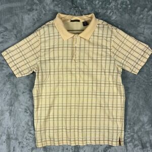 James Tattersall Mens Plaid‎ Polo Shirt XL Tall Yellow Short Sleeve Cotton